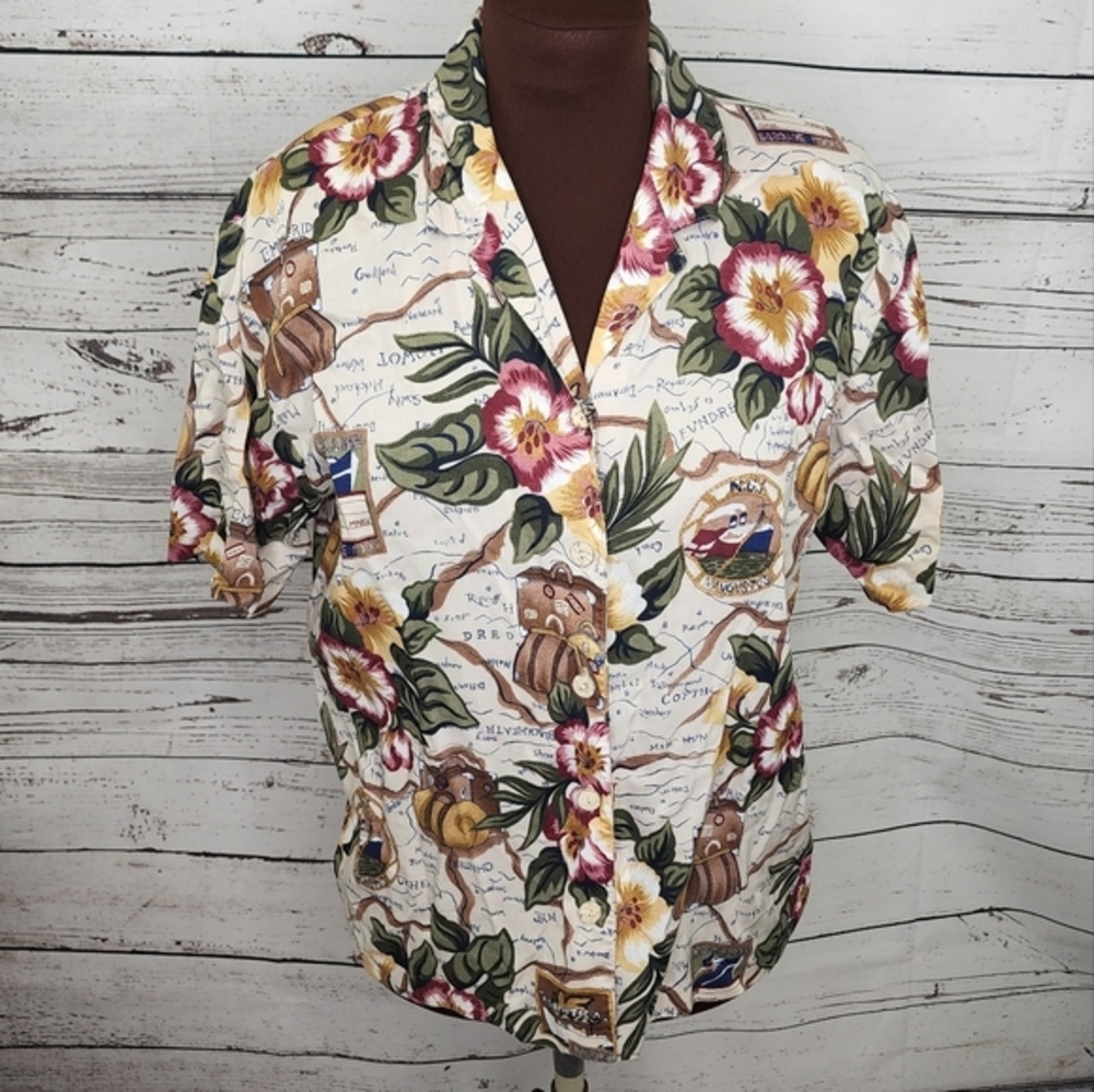 Vintage‎ Teddi Tropical Hawaiian Cruise Shirt